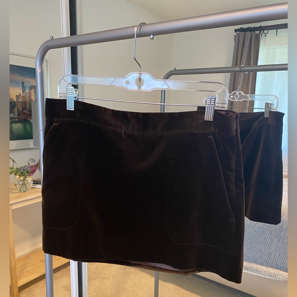 Vintage Theory Chocolate Velvet Mini Skirt, never worn